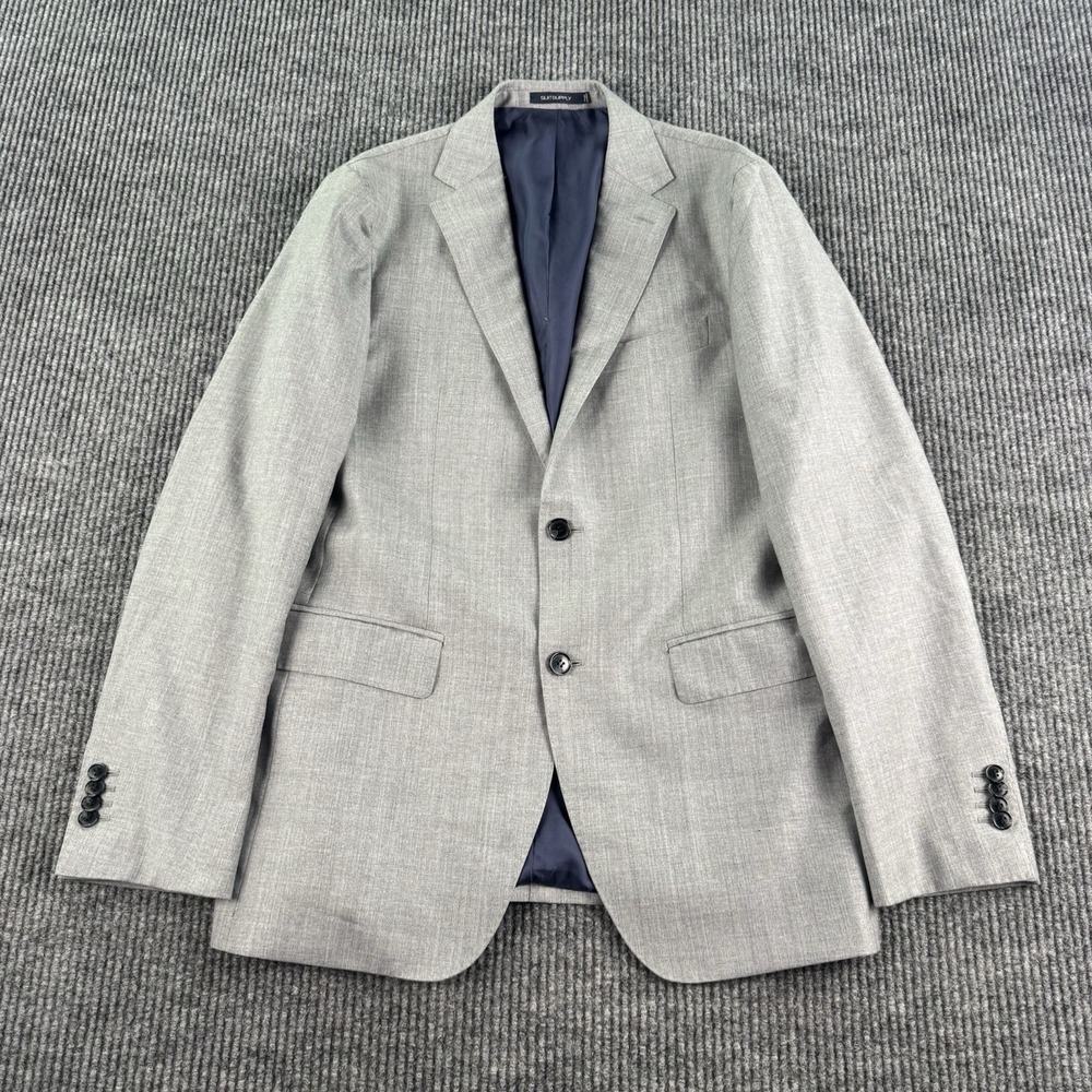 Suitsupply Sport Coat Men 40L Gray Wool VBC Havana Flap Custom Made Blazer